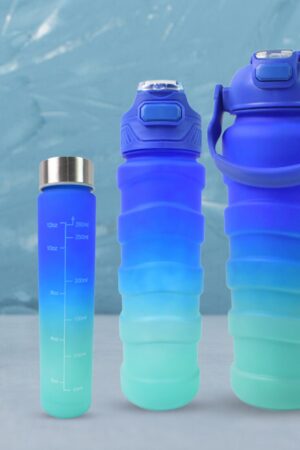 Plastic Water Bottle, 3 Different Size Bottle (3 Pc Set / With Straw & Sticker)