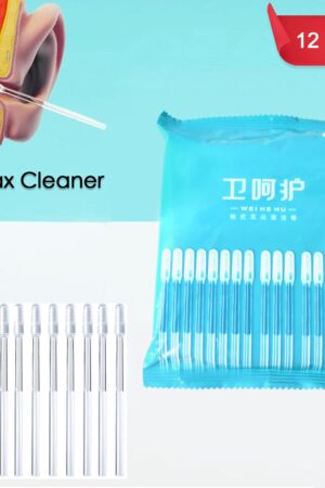 Ear wax Cleaner Stick Silicone Reusable Sticky Ear wax Removal Kit (12 Pcs Set)