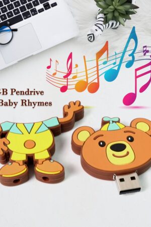 Portable Cartoon Shape Silicone USB Pen drive / Flash disk (15 GB With Baby Rhymes Song / 1 Pc)